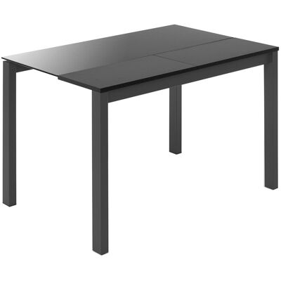 El Corte Inglés Mesa extensible de cristal Ginger. (110 cm) Negro / Antracita El Corte Inglés Mesa extensible de cristal Ginger. (110 cm) Negro / Antracita