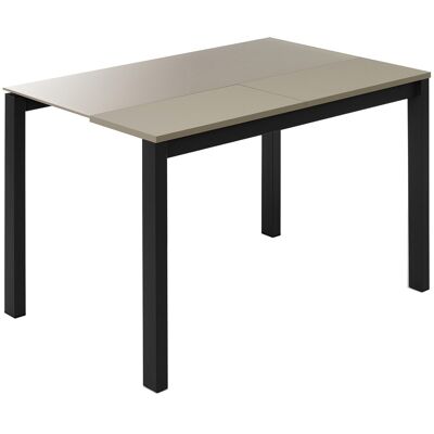 El Corte Inglés Mesa extensible de cristal Ginger. (110 cm) Tórtola / Negro El Corte Inglés Mesa extensible de cristal Ginger. (110 cm) Tórtola / Negro