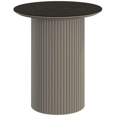 BoConcept Mesa auxiliar Santiago redonda pata gris mate . Gris / Negro BoConcept Mesa auxiliar Santiago redonda pata gris mate . Gris / Negro