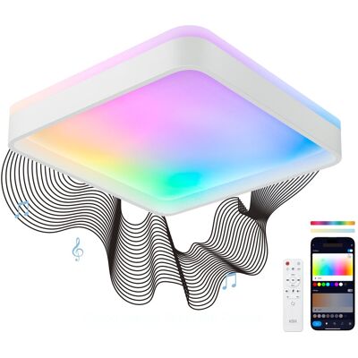 Ksix Plafón SmartLED Stellar, RGBIC + CCT, 38,5x38,5x8,5cm, 3400 lm, 25,5W. Blanco Ksix Plafón SmartLED Stellar, RGBIC + CCT, 38,5x38,5x8,5cm, 3400 lm, 25,5W. Blanco
