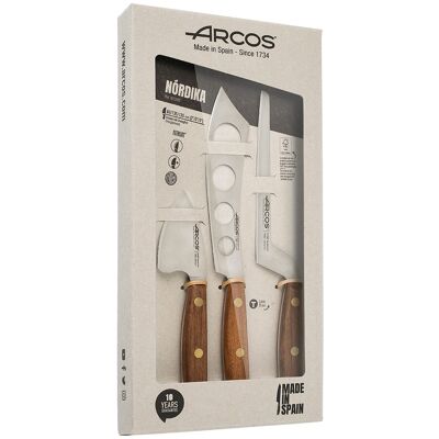 Arcos Juego 3 cuchillos para queso Nordika . Marrón Arcos Juego 3 cuchillos para queso Nordika . Marrón
