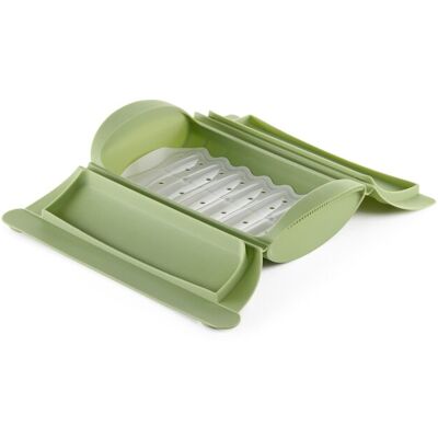 Lékué Estuche de vapor de silicona con bandeja con capacidad para 2 personas . Verde Lékué Estuche de vapor de silicona con bandeja con capacidad para 2 personas . Verde