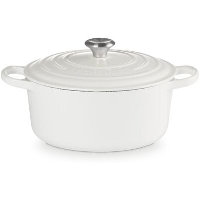 Le Creuset Cocotte redonda de hierro fundido . (22 cm) Blanco Le Creuset Cocotte redonda de hierro fundido . (22 cm) Blanco