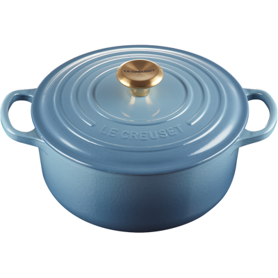 Le Creuset Cocotte redonda de hierro fundido . (26 cm) Azul claro Le Creuset Cocotte redonda de hierro fundido . (26 cm) Azul claro