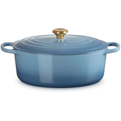 Le Creuset Cocotte oval de hierro fundido . (33 cm) Azul claro Le Creuset Cocotte oval de hierro fundido . (33 cm) Azul claro