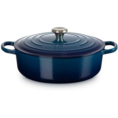 Le Creuset Cocotte redonda baja de hierro fundido . (30 cm) Azul Le Creuset Cocotte redonda baja de hierro fundido . (30 cm) Azul
