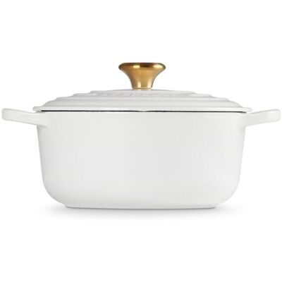 Le Creuset Signature Cazuela Redonda de Hierro Fundido 24cm - Blanco Le Creuset Signature Cazuela Redonda de Hierro Fundido 24cm - Blanco