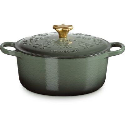 Le Creuset Cocotte redonda Holly de hierro fundido . (24 cm) Verde oscuro Le Creuset Cocotte redonda Holly de hierro fundido . (24 cm) Verde oscuro