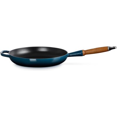 Le Creuset Sauté con mango de madera hierro fundido . (Sartén de 28 cm) Azul oscuro Le Creuset Sauté con mango de madera hierro fundido . (Sartén de 28 cm) Azul oscuro