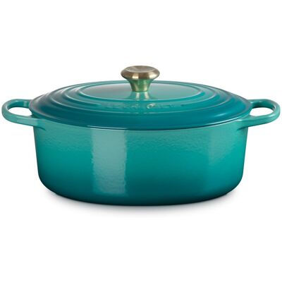 Le Creuset Cocotte oval de hierro fundido . (29 cm) Azul Pacífico Le Creuset Cocotte oval de hierro fundido . (29 cm) Azul Pacífico