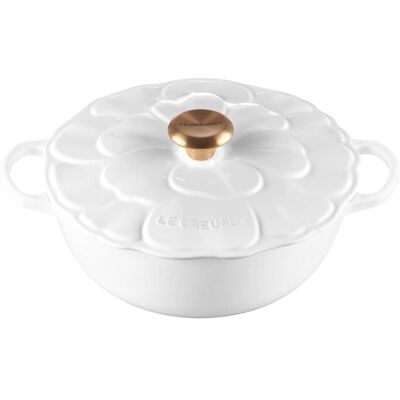 Le Creuset Marmita Pétalo de hierro fundido . (Cacerola de 26 cm) Blanco Le Creuset Marmita Pétalo de hierro fundido . (Cacerola de 26 cm) Blanco