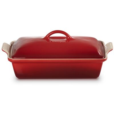 Le Creuset Bandeja de horno rectangular con tapa cerámica de gres Heritage . (33 cm) Rojo Le Creuset Bandeja de horno rectangular con tapa cerámica de gres Heritage . (33 cm) Rojo