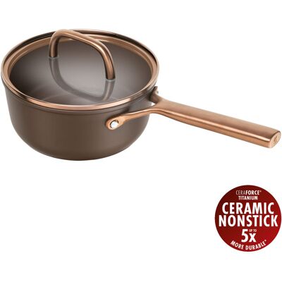 Zwilling Cazo de aluminio con tapa de cristal Milano . (Cazo de 18 cm) Marrón Zwilling Cazo de aluminio con tapa de cristal Milano . (Cazo de 18 cm) Marrón