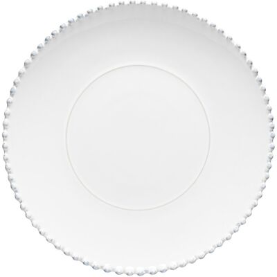 Plato redondo Costa Nova Pearl - 33cm de cerámica blanca Plato redondo Costa Nova Pearl - 33cm de cerámica blanca