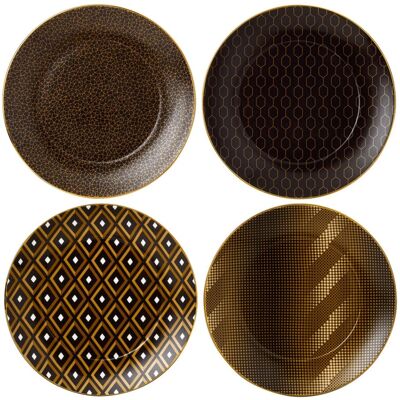 Wedgwood Set 4 platos de postre Arris Wegdwood. Negro Wedgwood Set 4 platos de postre Arris Wegdwood. Negro