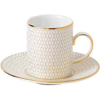 Taza de café y platillo de Bone China Gio Gold de Wedgwood - Blanco/Oro Taza de café y platillo de Bone China Gio Gold de Wedgwood - Blanco/Oro