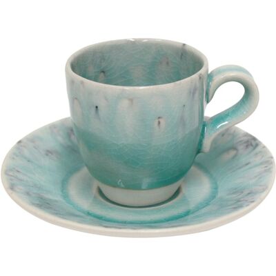 Costa Nova Taza de café con plato Madeira . Azul Costa Nova Taza de café con plato Madeira . Azul