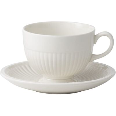 Taza y plato de té Wedgwood Edme - Cerámica, 190 ml, Estilo Georgiano Clásico Taza y plato de té Wedgwood Edme - Cerámica, 190 ml, Estilo Georgiano Clásico