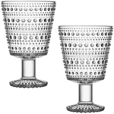 Iittala Kastehelmi - 6 vasos de vino - Vidrio transparente - 26 cl - Diseñado por Oiva Toikka Iittala Kastehelmi - 6 vasos de vino - Vidrio transparente - 26 cl - Diseñado por Oiva Toikka