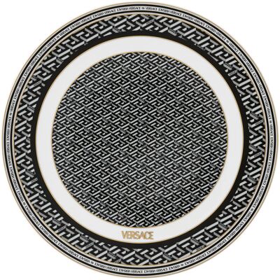 Plato de servicio negro La Greca Signature de Versace - Plato de servicio Plato de servicio negro La Greca Signature de Versace - Plato de servicio