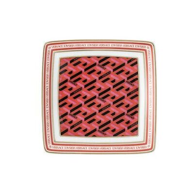 Versace La Greca Signature Red Plato Cuadrado - Porcelana Versace La Greca Signature Red Plato Cuadrado - Porcelana