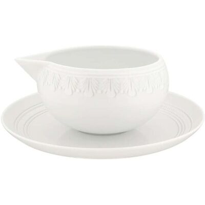 Vista Alegre Salsera con plato Ornament . Blanco Vista Alegre Salsera con plato Ornament . Blanco