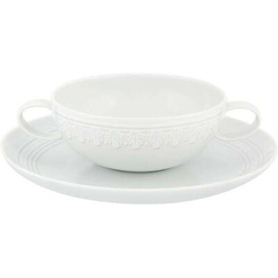 Vista Alegre Taza de consomé con plato Ornament . Blanco Vista Alegre Taza de consomé con plato Ornament . Blanco