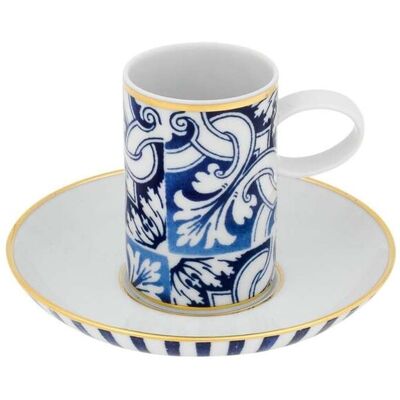 Vista Alegre Taza de café con plato Transatlántica . Azul Vista Alegre Taza de café con plato Transatlántica . Azul