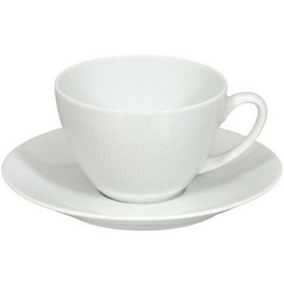 Vista Alegre Taza de desayuno con plato Spirit White . Blanco Vista Alegre Taza de desayuno con plato Spirit White . Blanco