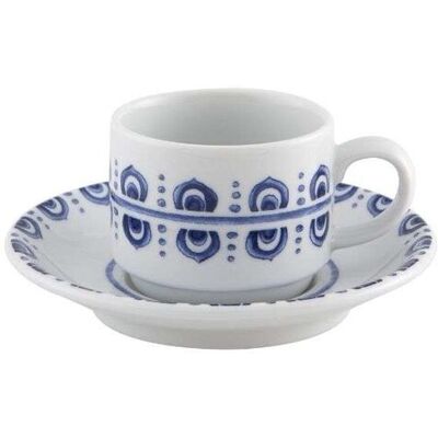 Vista Alegre Taza de café con plato Azure Lux . Azul Vista Alegre Taza de café con plato Azure Lux . Azul