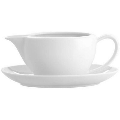 Vista Alegre Salsera con plato Broadway White . Blanco Vista Alegre Salsera con plato Broadway White . Blanco