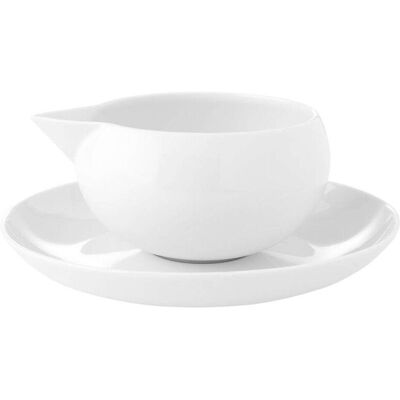 Vista Alegre Salsera con plato Domo White . Blanco Vista Alegre Salsera con plato Domo White . Blanco