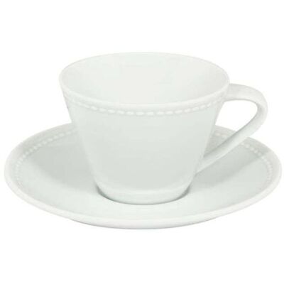 Vista Alegre Taza café con plato Perla . Blanco Vista Alegre Taza café con plato Perla . Blanco