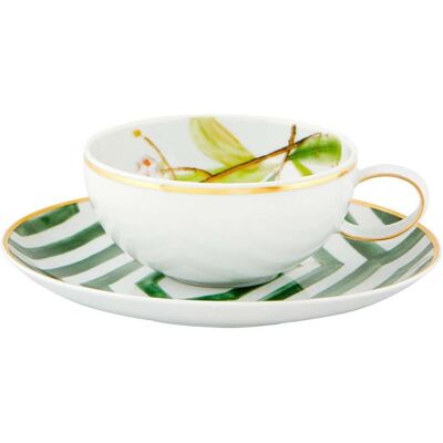 Vista Alegre Taza de té con plato Amazonía . Verde Vista Alegre Taza de té con plato Amazonía . Verde
