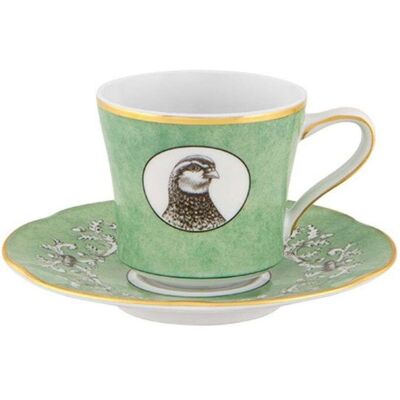 Vista Alegre Taza de café con plato by Casa de Alba. Verde Vista Alegre Taza de café con plato by Casa de Alba. Verde