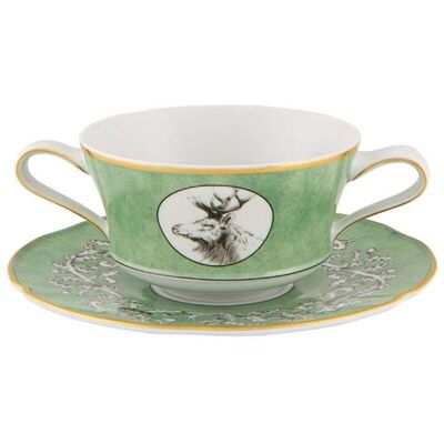 Vista Alegre Taza de consomé con plato by Casa de Alba. Verde Vista Alegre Taza de consomé con plato by Casa de Alba. Verde