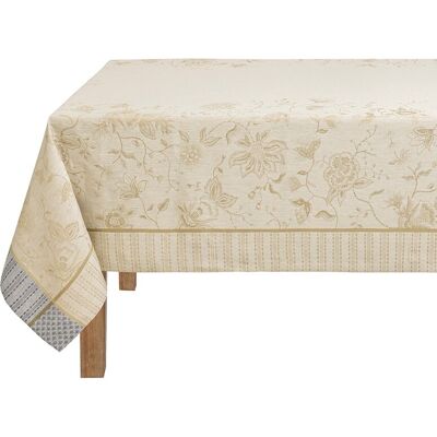 Le Jacquard FranÇais Mantel de lino jaquard motivos florales. Beige Le Jacquard FranÇais Mantel de lino jaquard motivos florales. Beige