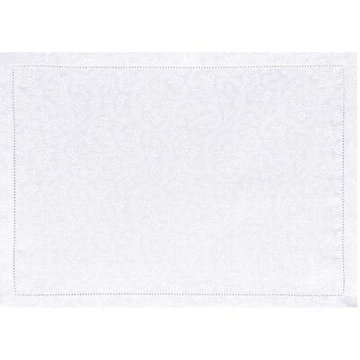 Le Jacquard FranÇais Mantel individual algodón Portofino Fiori . (50 x 36 cm) Bianco Le Jacquard FranÇais Mantel individual algodón Portofino Fiori . (50 x 36 cm) Bianco