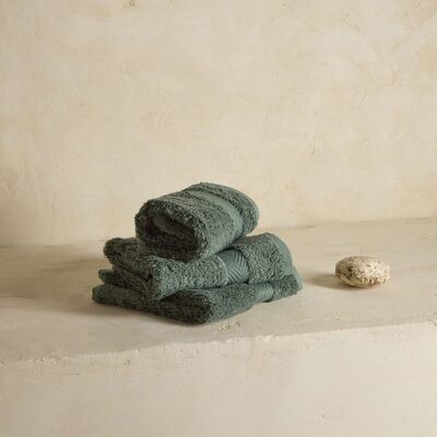 El Corte Inglés Set de 3 toallas de tocador algodón 700 gr-m2 Supima 25. (Invitados) Verde Olivo El Corte Inglés Set de 3 toallas de tocador algodón 700 gr-m2 Supima 25. (Invitados) Verde Olivo