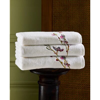 Yves Delorme Toalla de baño algodón orgánico y modal 450 gr-m2 Gaura . (Tocador) Blanco Yves Delorme Toalla de baño algodón orgánico y modal 450 gr-m2 Gaura . (Tocador) Blanco
