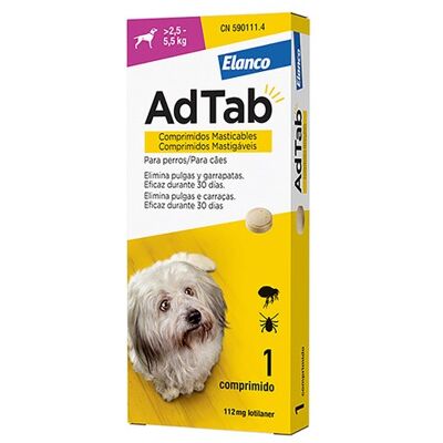 Novavet AdTab Perro 112.5mg 2.5-5.5kg Tableta Masticable - Tratamiento antiparasitario Novavet AdTab Perro 112.5mg 2.5-5.5kg Tableta Masticable - Tratamiento antiparasitario