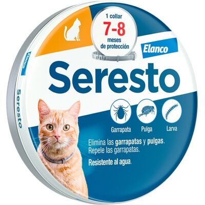 Collar antiparasitario Seresto para gatos - 38cm, Resistente al agua Collar antiparasitario Seresto para gatos - 38cm, Resistente al agua