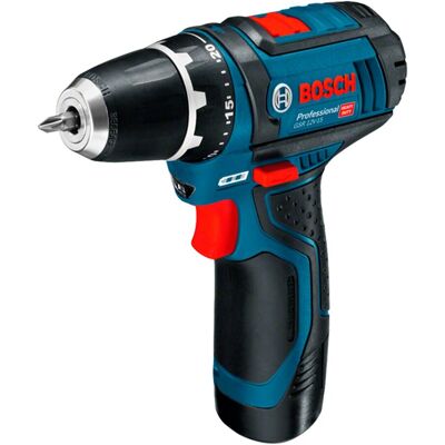 Bosch Taladro Atornillador Percutor a Batería 12 V GSR 12V-15 06019B690H. Azul / Negro Bosch Taladro Atornillador Percutor a Batería 12 V GSR 12V-15 06019B690H. Azul / Negro
