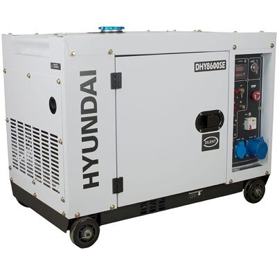 Hyundai Generador Diesel DHY8600SE 6300W. Blanco Hyundai Generador Diesel DHY8600SE 6300W. Blanco
