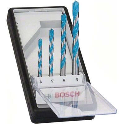 Bosch Set de 4 Brocas Multi Construcción Expert CYL-9. Acero / Azul Bosch Set de 4 Brocas Multi Construcción Expert CYL-9. Acero / Azul