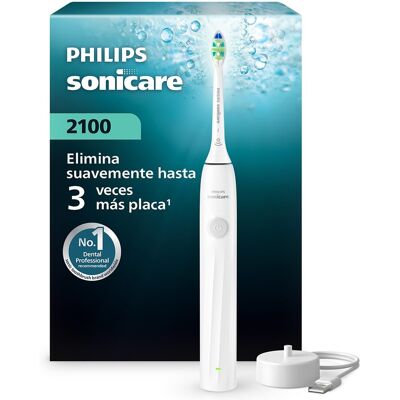 Philips Cepillo de dientes eléctrico Sonicare 2100, tecnología sónica, 2 intensidades, batería 14 días. Philips Cepillo de dientes eléctrico Sonicare 2100, tecnología sónica, 2 intensidades, batería 14 días.