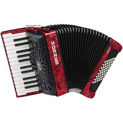 Hohner Acordeón de Piano Cromático BRAVO II 48 Rojo A16532 SILENTKEY. Rojo Hohner Acordeón de Piano Cromático BRAVO II 48 Rojo A16532 SILENTKEY. Rojo