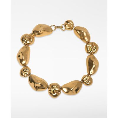Adolfo Dominguez Collar de piezas metálicas con forma orgánica. Dorado Adolfo Dominguez Collar de piezas metálicas con forma orgánica. Dorado