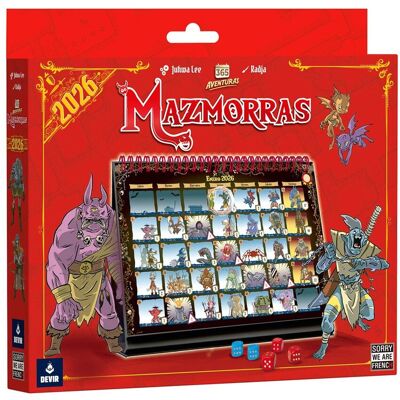 Hasbro Tablero Calendario 365 Adventures Dungeon Devir. Rojo Hasbro Tablero Calendario 365 Adventures Dungeon Devir. Rojo