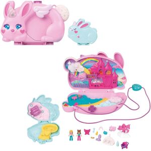 Polly Pocket Cofre-bolso Mamá conejo unicornio y bebé para mini muñecas Mattel. Polly Pocket Cofre-bolso Mamá conejo unicornio y bebé para mini muñecas Mattel.